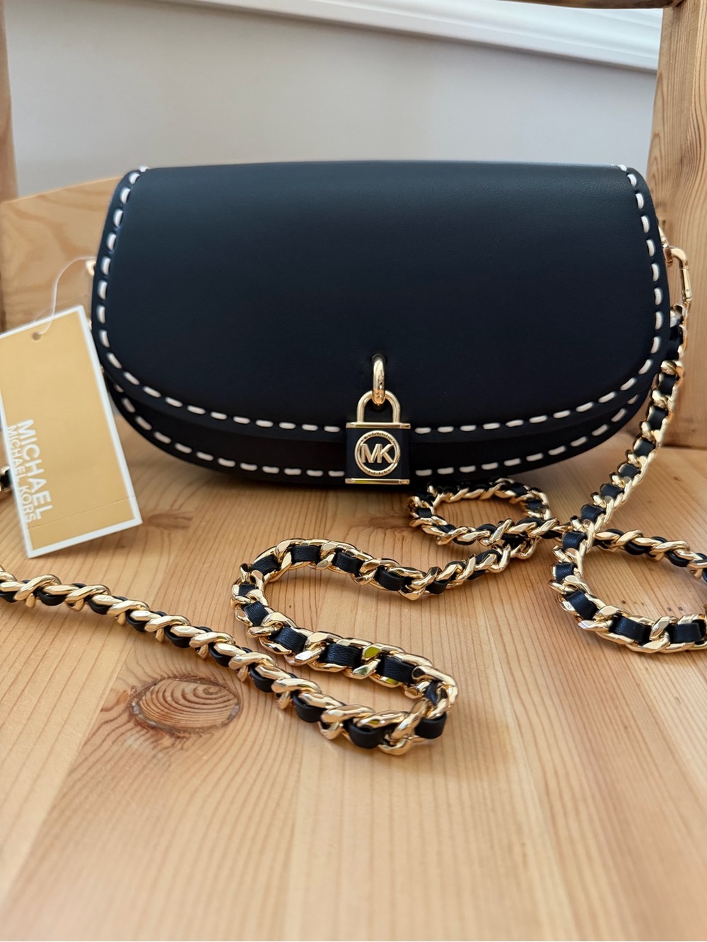 Michael Kors Small Chain Messenger Bag-Black